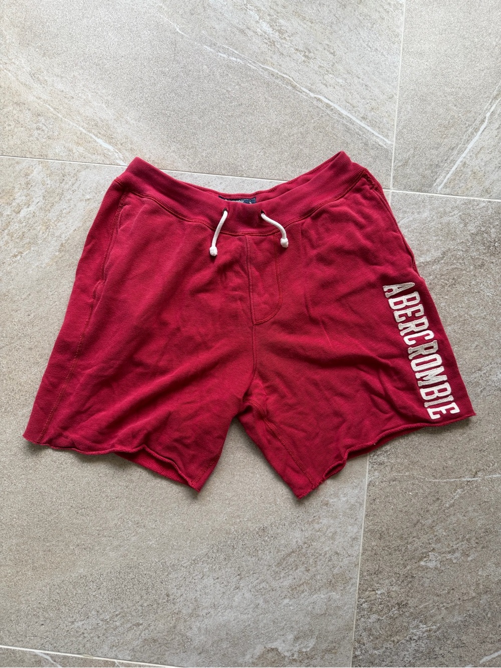Abercrombie & Fitch Men's Crimson Red Athletic Lounge Shorts
